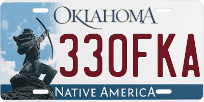OK license plate 330FKA