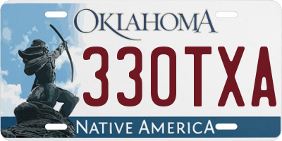 OK license plate 330TXA