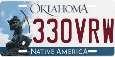OK license plate 330VRW