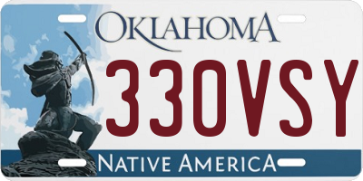 OK license plate 330VSY
