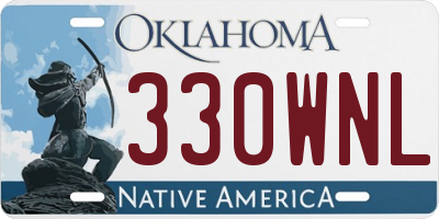 OK license plate 330WNL