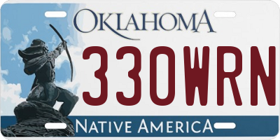 OK license plate 330WRN