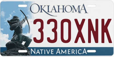 OK license plate 330XNK
