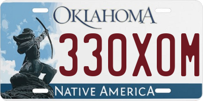 OK license plate 330XOM