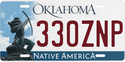 OK license plate 330ZNP
