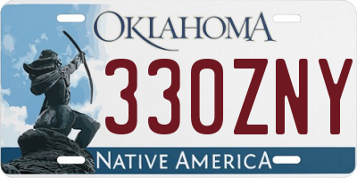 OK license plate 330ZNY