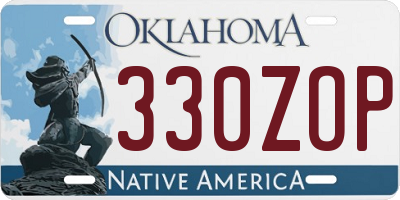OK license plate 330ZOP