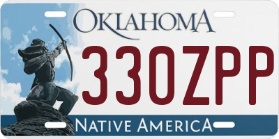 OK license plate 330ZPP
