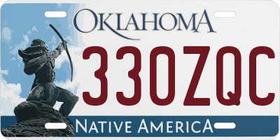 OK license plate 330ZQC