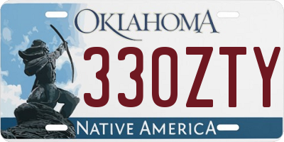 OK license plate 330ZTY