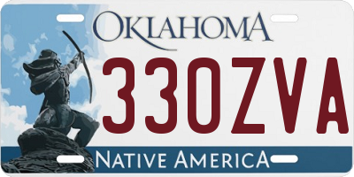 OK license plate 330ZVA