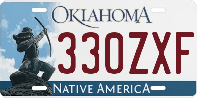OK license plate 330ZXF