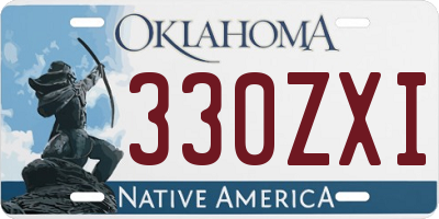 OK license plate 330ZXI