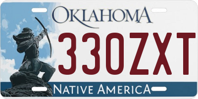 OK license plate 330ZXT