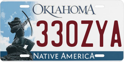 OK license plate 330ZYA