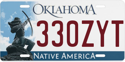 OK license plate 330ZYT