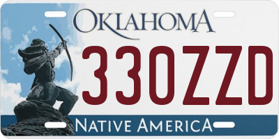 OK license plate 330ZZD