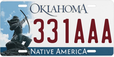 OK license plate 331AAA