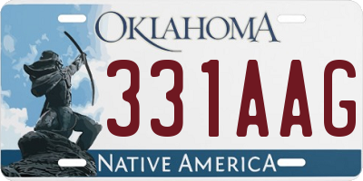 OK license plate 331AAG