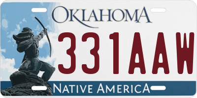 OK license plate 331AAW