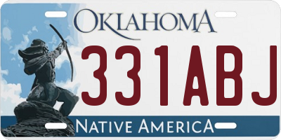 OK license plate 331ABJ