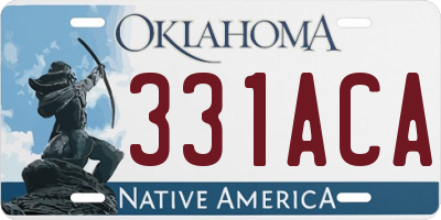 OK license plate 331ACA