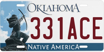 OK license plate 331ACE