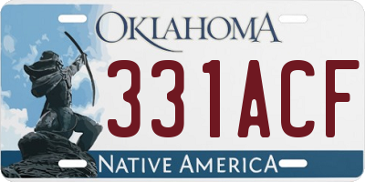 OK license plate 331ACF
