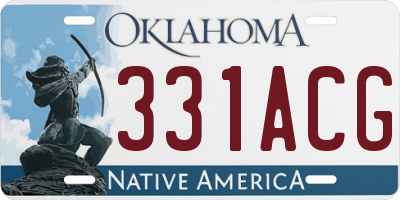 OK license plate 331ACG