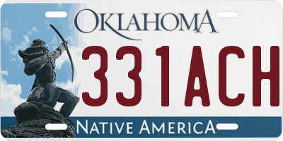 OK license plate 331ACH