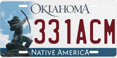 OK license plate 331ACM