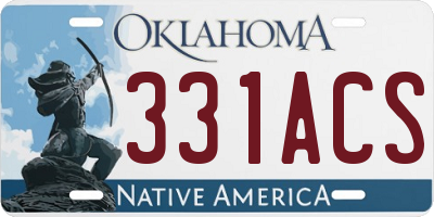 OK license plate 331ACS