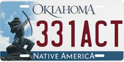 OK license plate 331ACT