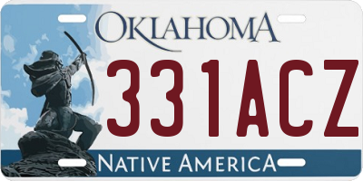 OK license plate 331ACZ