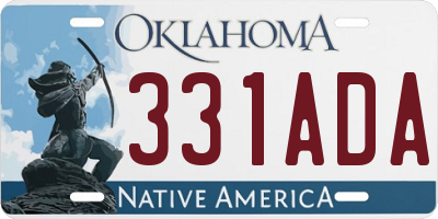OK license plate 331ADA