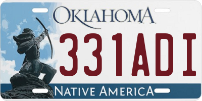 OK license plate 331ADI