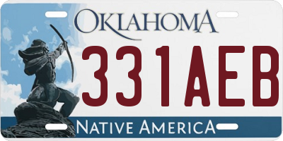 OK license plate 331AEB