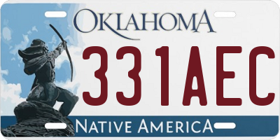 OK license plate 331AEC