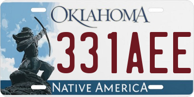 OK license plate 331AEE