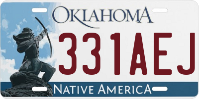 OK license plate 331AEJ