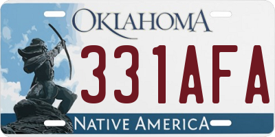 OK license plate 331AFA