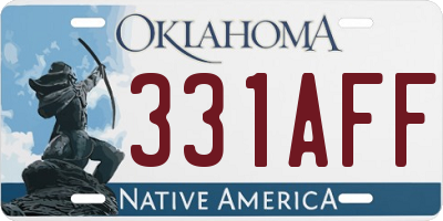 OK license plate 331AFF