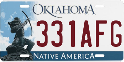 OK license plate 331AFG