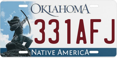 OK license plate 331AFJ