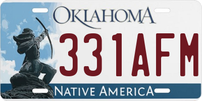 OK license plate 331AFM