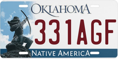 OK license plate 331AGF