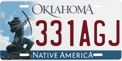 OK license plate 331AGJ