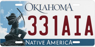 OK license plate 331AIA