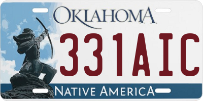 OK license plate 331AIC