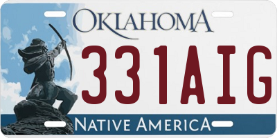 OK license plate 331AIG